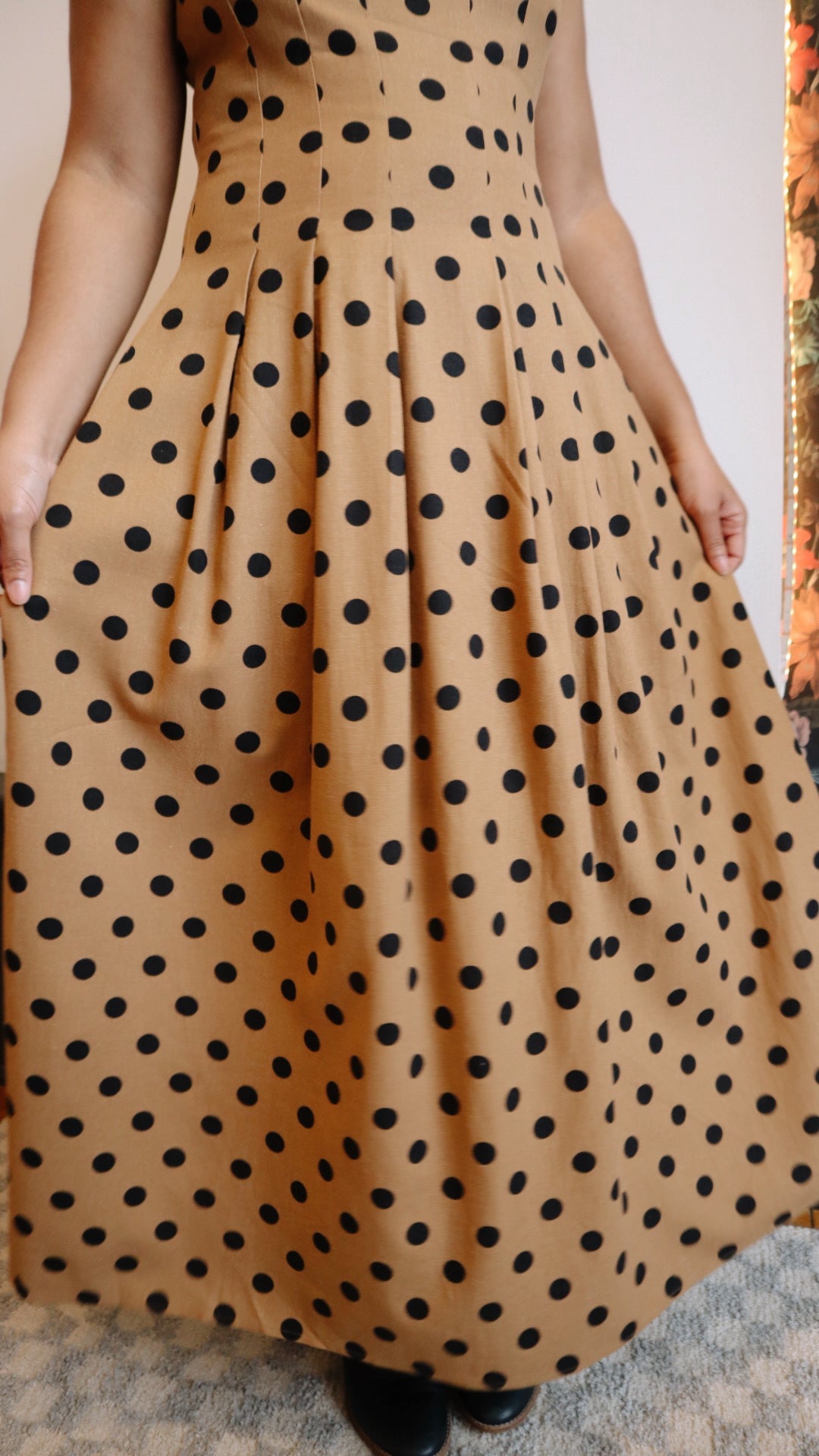 Polka Dot Seam Detail Maxi Dress