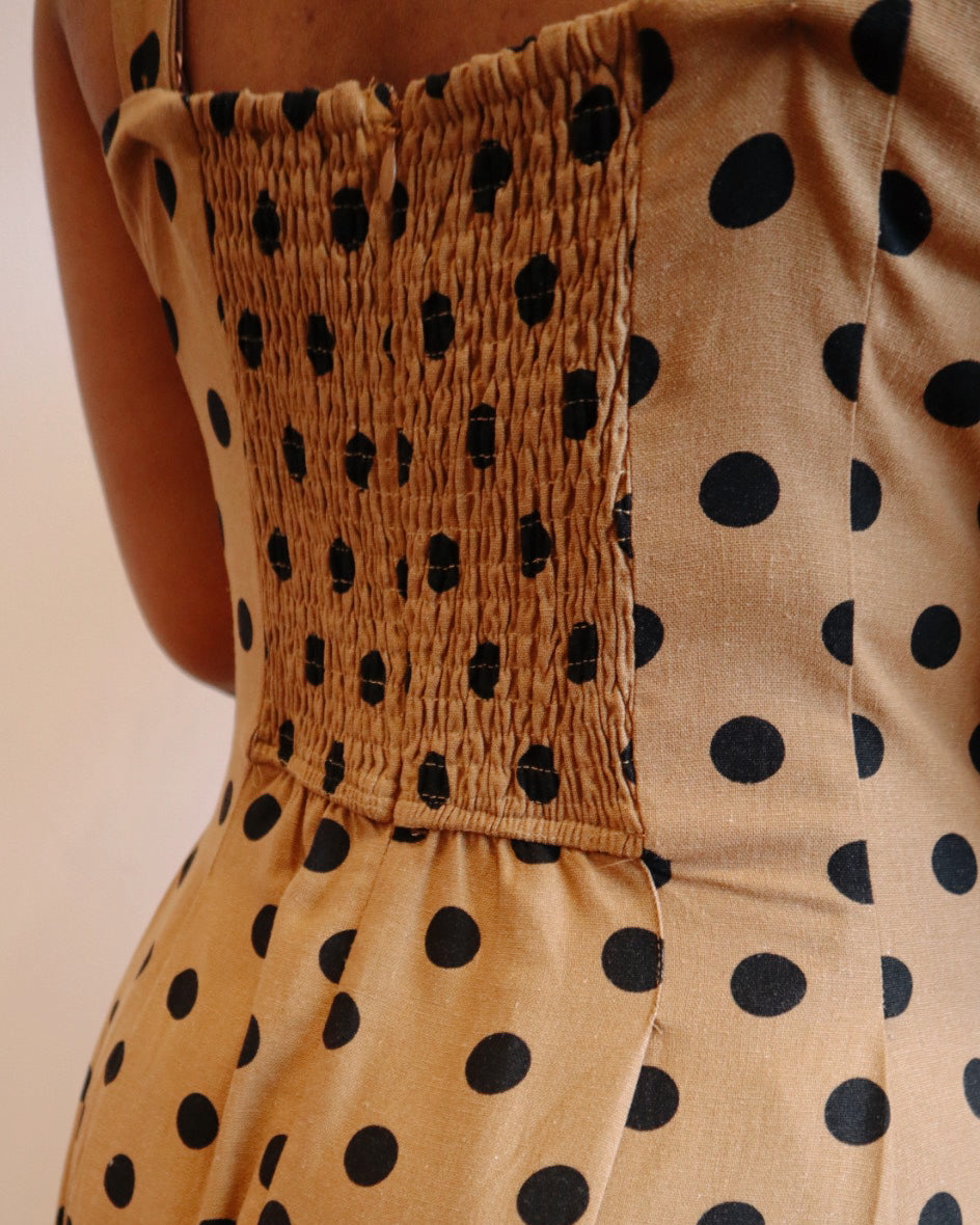 Polka Dot Seam Detail Maxi Dress