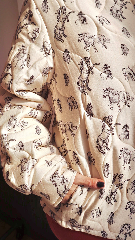 Quilted Western Horse Print Jacket