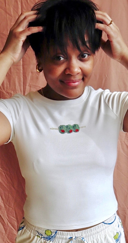 Olive Beaded Baby Tee