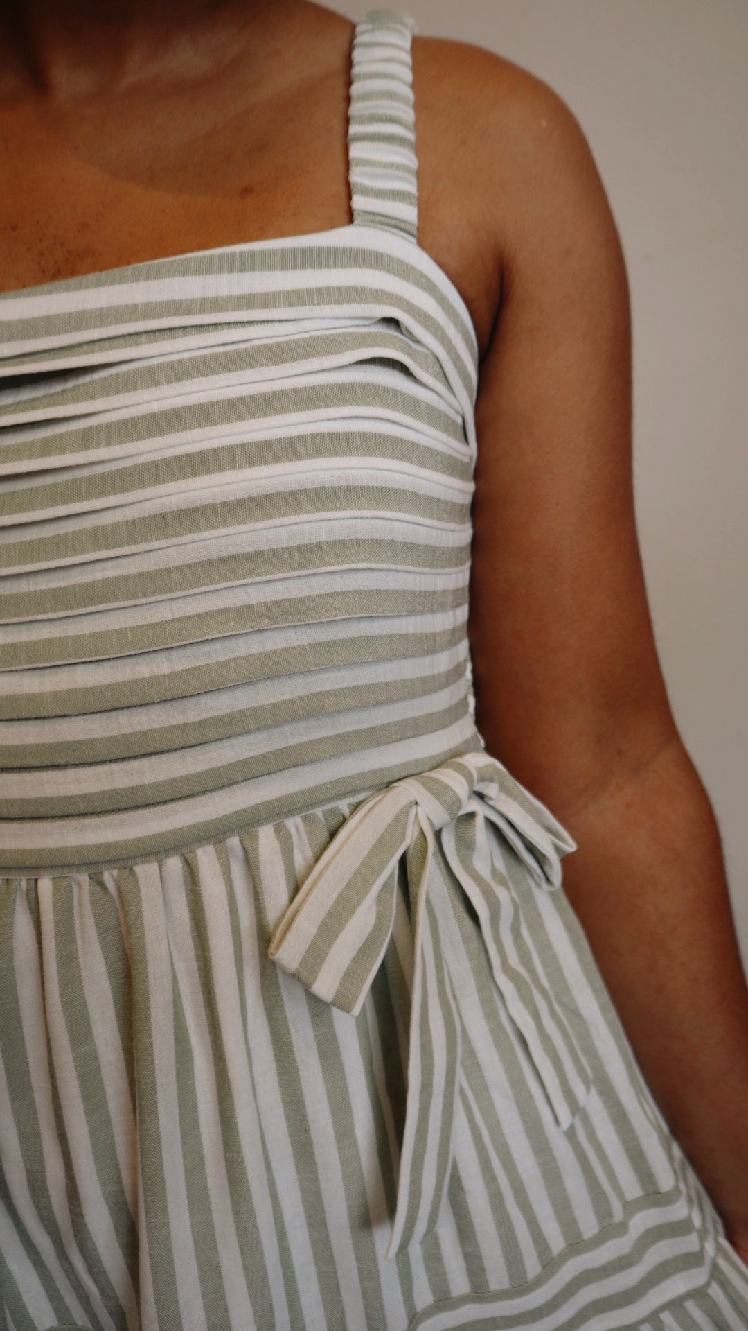 Tiered Bow Stripe Dress