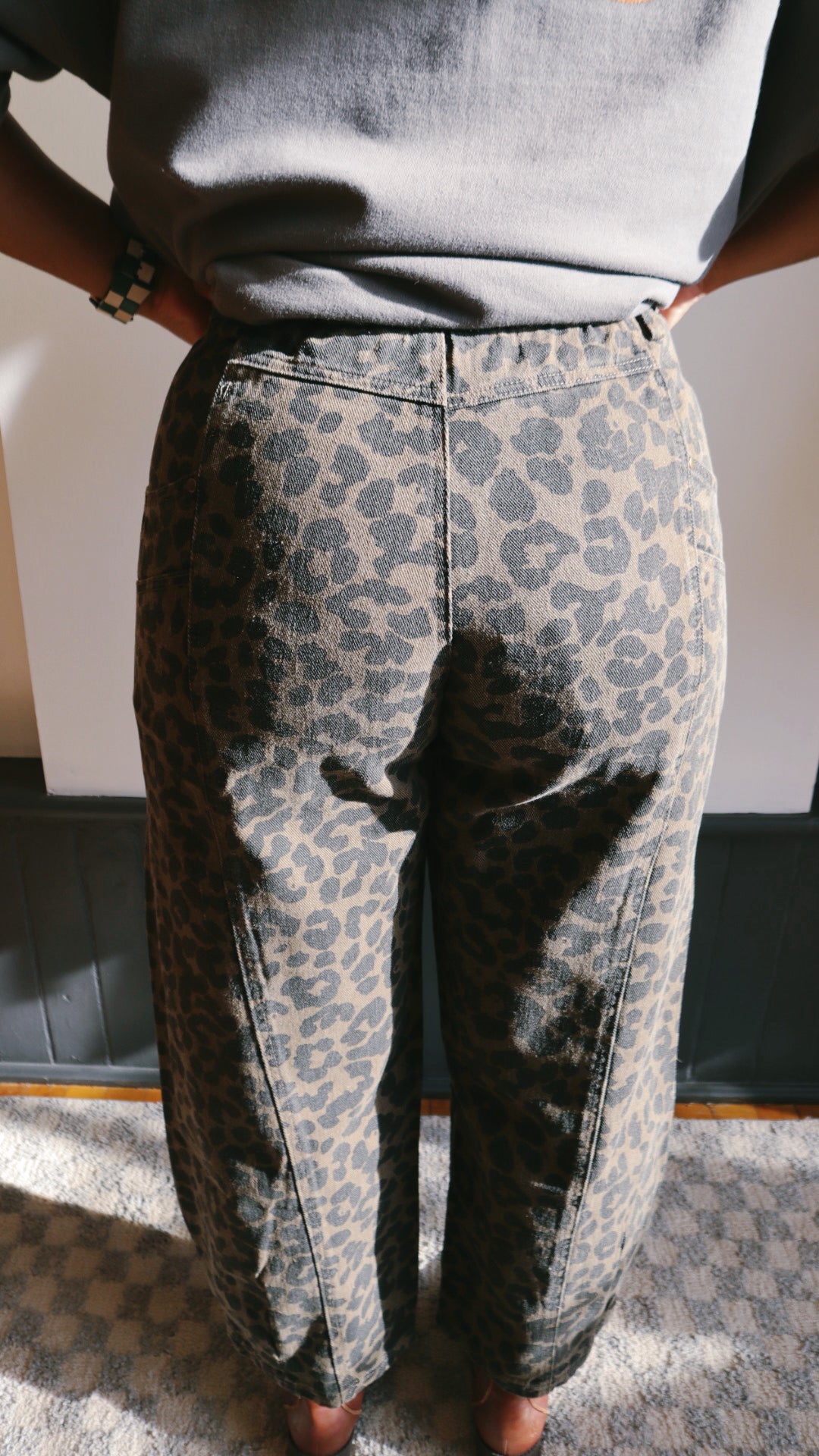 Leopard Barrel Denim