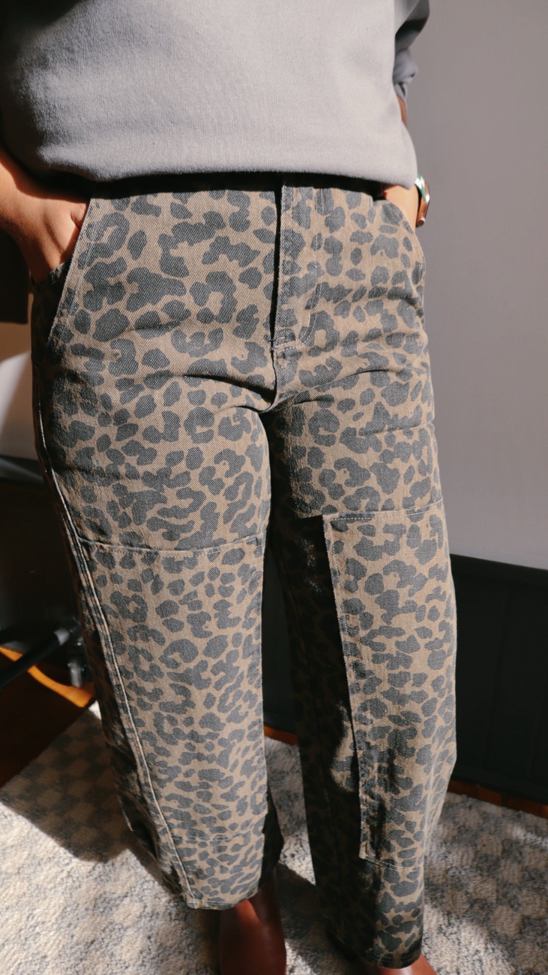 Leopard Barrel Denim