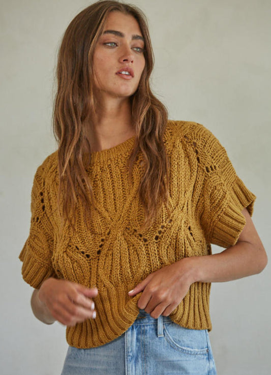 Cropped Crochet Sweater